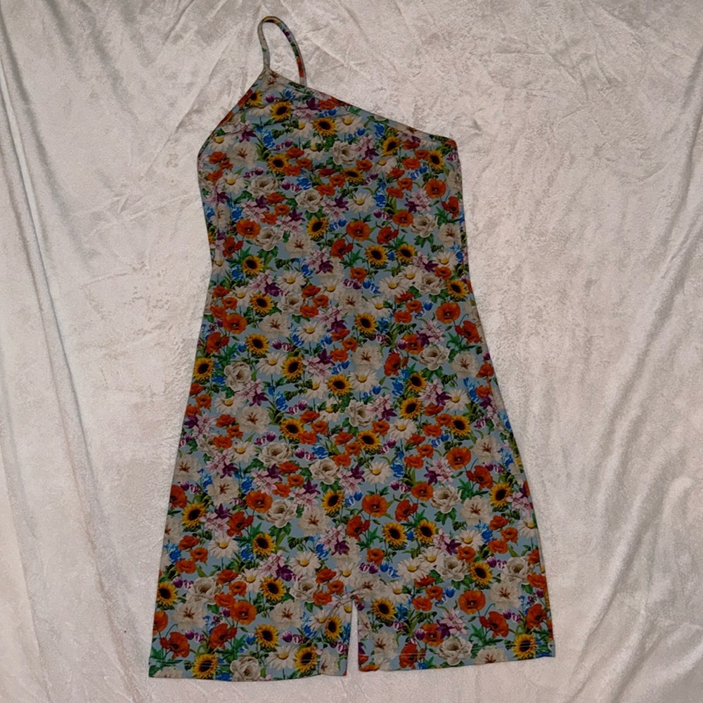 Zara Floral one shoulder romper